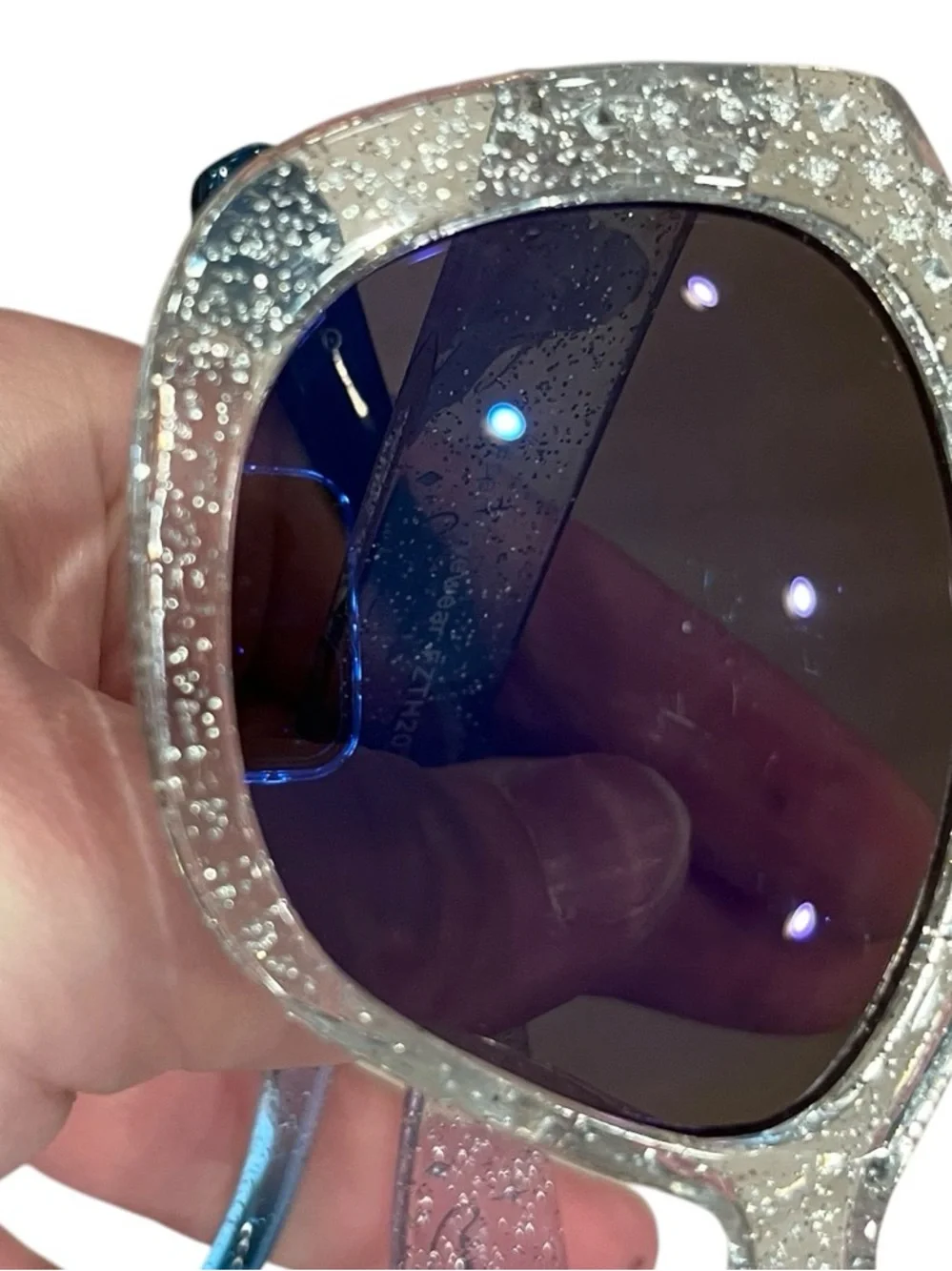 Disney girls’ Elsa Follow yoSilver Glitter Oversized Sunglasses with Dark Lenses